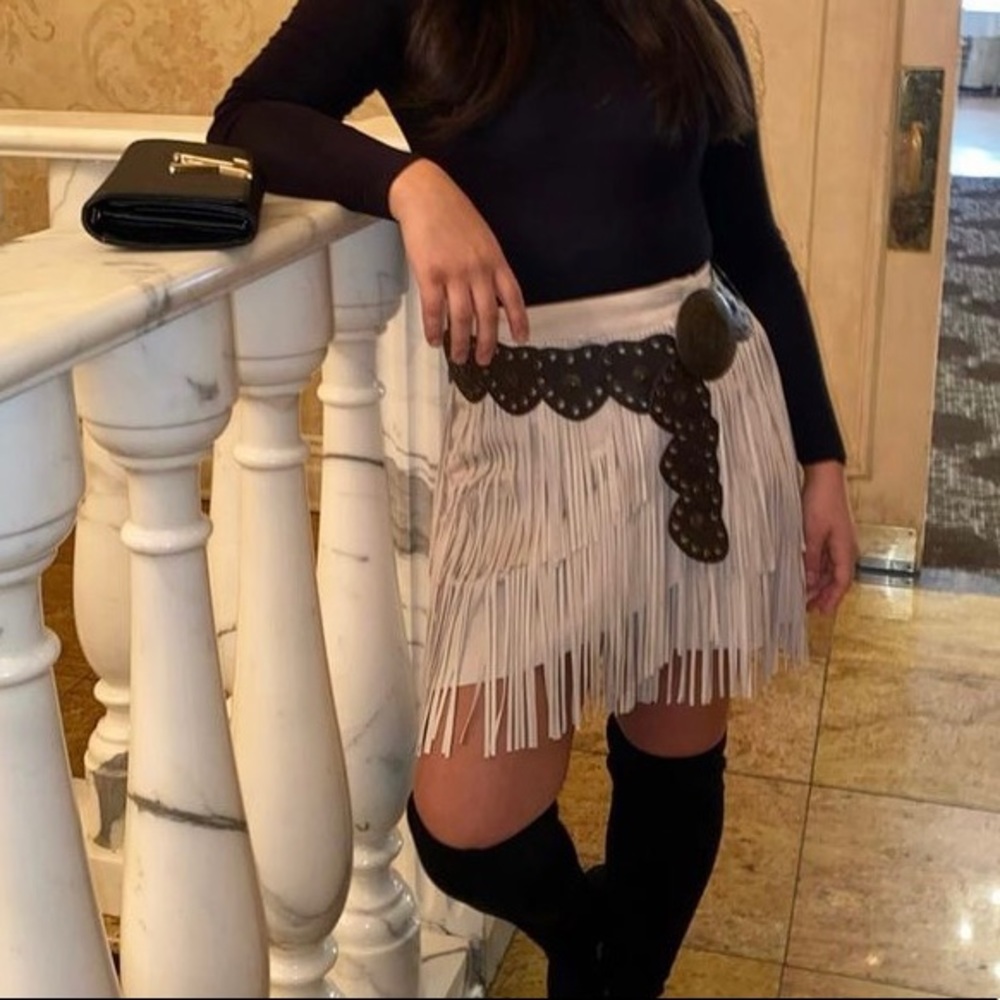 Tassel fold over skirt